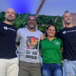 Foto dos participantes do painel: Erich, Tião, Sarah e Rafael